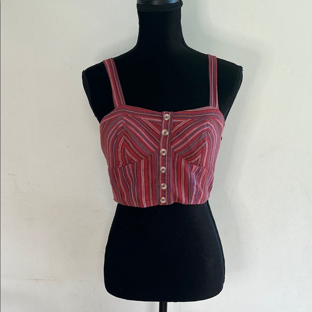 American Eagle Outfitters Pink Sleeveless Crop Tank Top